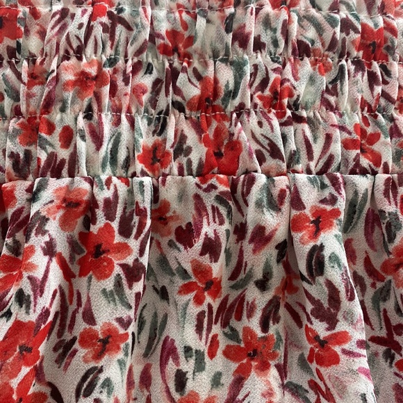 Misa Los Angeles Red Floral Ruffle Marion Mini Skirt size M - Picture 5 of 8